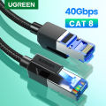 UGREEN Ethernet Cable CAT-8 40Gbps 2000MHz CAT-8 Networking Nylon Braided Internet Lan Cord for Laptops Ro-uter RJ45 Cable. 