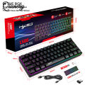 Qiunery L500 Wired/Wireless Connection Gaming Keyboard 61 Keys Compact Computer Keyboard Type C Connection Mechanical Keyboard With Dynamic RGB Backlight Keyboard For PC Laptop Gamer. 