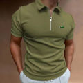 2024 Summer Hot selling Men's Polo Shirt Short sleeved Lapel Zipper Polo Shirt Casual Street Wear Summer Men's Shirt European Si. 