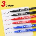 1/3Pcs Markers Black Blue Red Double Headed Marker Pen For Paper Steel CD Glass Fabric Paint Marking Office School Supply.