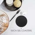 Silicone Black Drink Coasters Set of 24 Non-Slip Round Soft Sleek and Durable Easy to Clean Black.