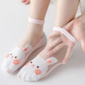 I LOVE DADDY & MUMMY 5pcs/Lot Baby Girls Cartoon Socks Mesh Breathable Thin Princess Socks Lace  Lovely Dot Crystal Silk Kids Socking Toddler Socks Baby Accessories For Children. 