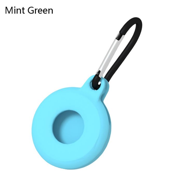 4%20PCS%20Round%20Shape%20Shockproof%20Anti-scratch%20Silicone%20Protective%20Case%20with%20Carabiner%20for%20AirTag(Mint%20Green)%20-%20Image%208