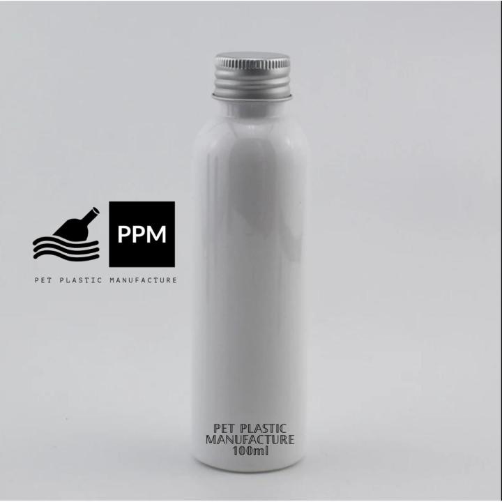 Oil bottle with silver cap 5 piece combo pack 100ml milk coulor plastic