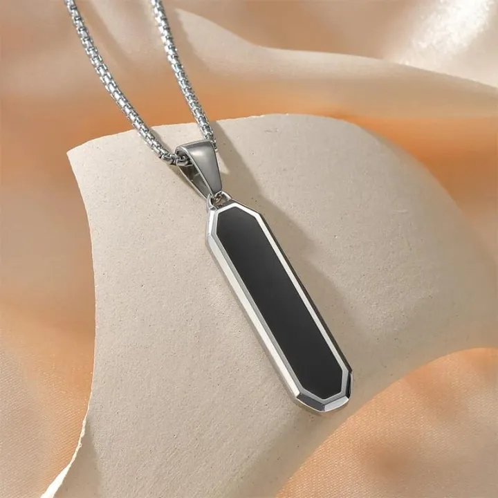 Black%20Enamel%20Bar%20Pendant%20Necklace%20Black%20Square%20Stainless%20Steel%20Link%20Chain%20Fashion%20Jewelry%20Chain%20For%20Men-Gift%20for%20Men%20-%20Image%202