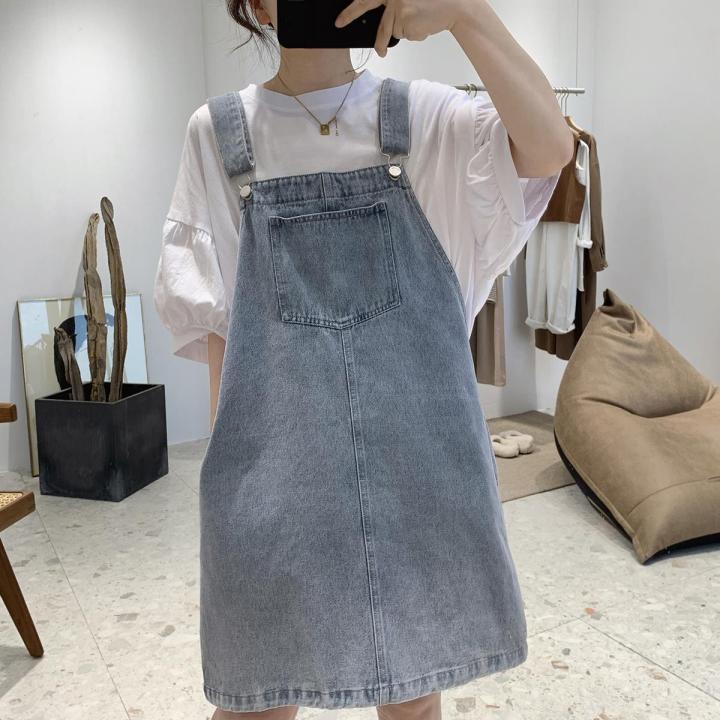 slim fit dress slacks Korean Style] Long Sleeve Single Breasted Denim Dress w/ Belt – Ordicle