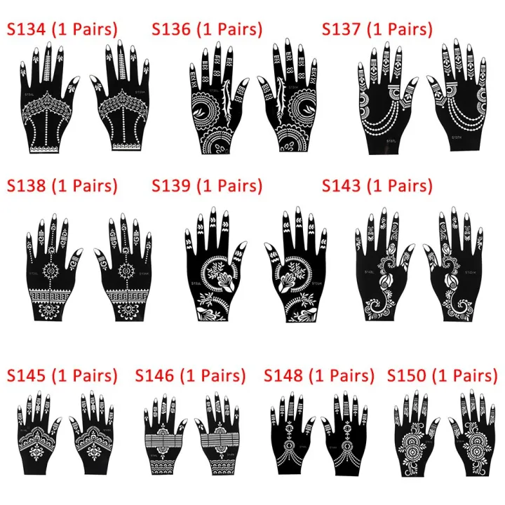 1%20Pairs%20Henna%20Tattoo%20Stencil%20Temporary%20Hand%20Tattoo%20Body%20Art%20Sticker%20Template%20Indian%20Wedding%20Painting%20Henna%20Kit%20Tool%20Amour%20zii%20-%20Image%206