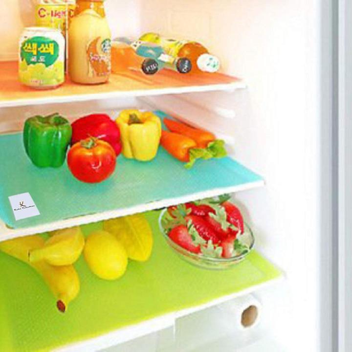 4pcs Refrigerator Pad Antibacterial Antifouling Mildew Moisture Pad Waterproof Refrigerator Mats