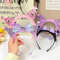 Sanrio Kuromi Headband Raw Edge Bow Hair Accessory Sweet Cartoon Headdress ANLAN.