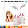 Cute Cartoon Design Rechargeable Table Lamp Foldable Design Animals Reading Light. 
