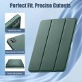 New Compatible with iPad Pro 11 Inch Case (M4, 5th Gen 2024) with Pencil Holder, Smart Cover with Protective Trifold Stand & Soft TPU Back, Auto Wake/Sleep, Support Pencil Pro, Black - Dark Blue - Green. 
