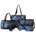 Chinese Style Floral Printing Women Handbags Shoulder Bags Set Female Practical Composite Bag 6-Piece Set Designer Brand Bolsa. 