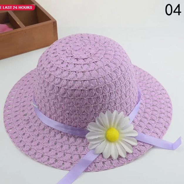 Girls%20Kids%20Straw%20Hat%20%20Cute%20Flower%20Summer%20Beach%20Outdoor%20Sun%20Hat%20-%20Image%205