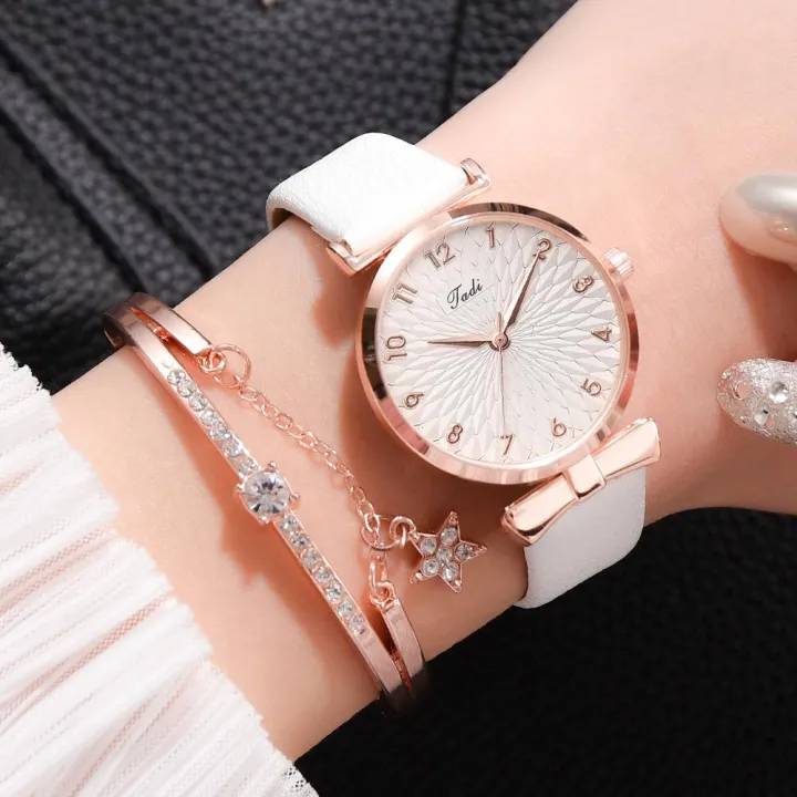 2pcs%20Set%20Women%20Watches%20Bracelet%20Set%20Flowers%20Ladies%20Bracelet%20Watch%20Casual%20Leather%20Quartz%20Wristwatch%20Clock%20Gifts%20Relogio%20Feminino%20-%20Image%203