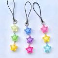 Cute star mobile phone charm, kawaii phone charm strap, clear phone charm, gift to her, colorful mobile phone charm.