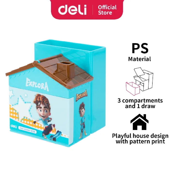 Deli%20E9138%20House%20Shape%20Cartoon%20Pen%20Stand%20%E2%80%93%20Assorted%20Colors%20Cute%20Desk%20Organizer%20for%20Kids%20&%20Office%20Use%20-%20Image%204