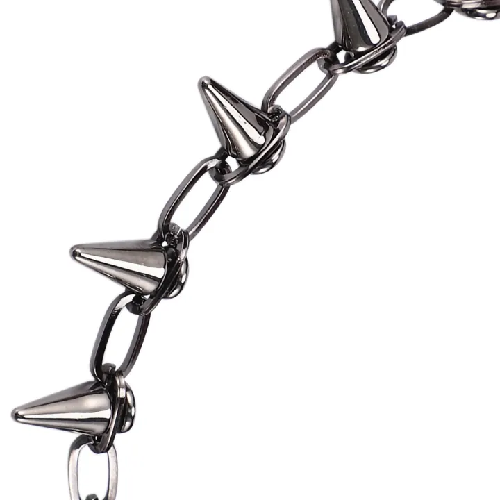 2X%20Metal%20Spikes%20Studs%20Rivets%20Punk%20Goth%20Necklace%20Choker%20Collar%20-%20Image%209