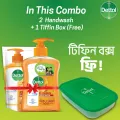 Free Tiffin Box with Dettol Handwash Re-Energize 200ml Pump + 170ml Refill Combo.