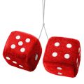 1 Pair Fuzzy Dice Dots Rear View Mirror Hanger Decoration Car Styling Accessories. 