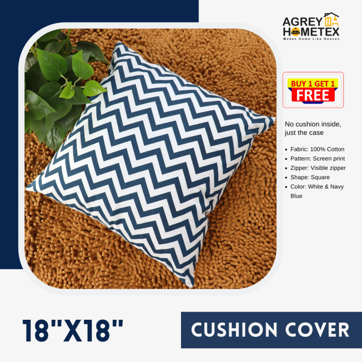 Decorative Cushion Cover, Navy Blue (18"x18") Only Cover