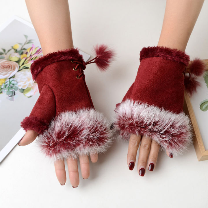 Gloves%20for%20women%201Pair%20Fashion%20Women%20Faux%20Rabbit%20Fur%20Hand%20Wrist%20Crochet%20Knitted%20Fingerless%20Gloves%20Mittens%20Winter%20Autumn%20Warmer%20-%20Image%202