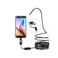 3 In 1 Type-c Android 6 LEDs USB Endoscope Inspection Camera Borescope Flexible Hard Cable for Android Smartphone PC.