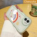 Chenyyka For OPPO F7 Case Fashion Rainbow Colorful Lovely Wave Border Soft Clear Shockproof Phone Cases Creative Camera Transparent Casing Simple Gentle Protective Cover. 