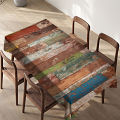 Cloth ginseng custom imitation three-dimensional wood strip printing tablecloth, waterproof and wear-resistant desk, dining tablecloth.