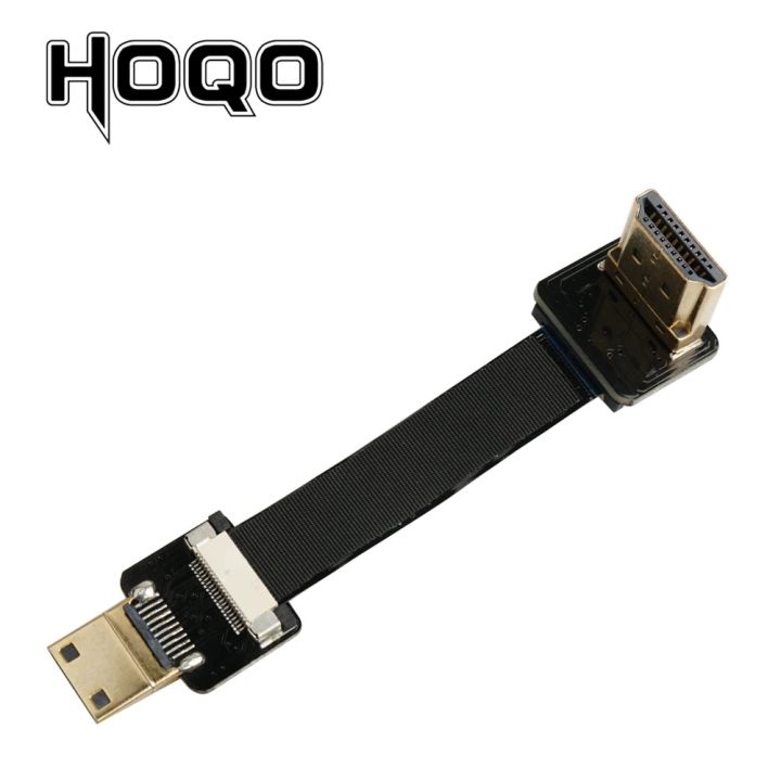 HDMI-Compatible Ribbon cable,Connector Flexible Flat Cable for Orange Pi Micro HDMI to HDMI/Mini HDMI Female 90 Degree FFC