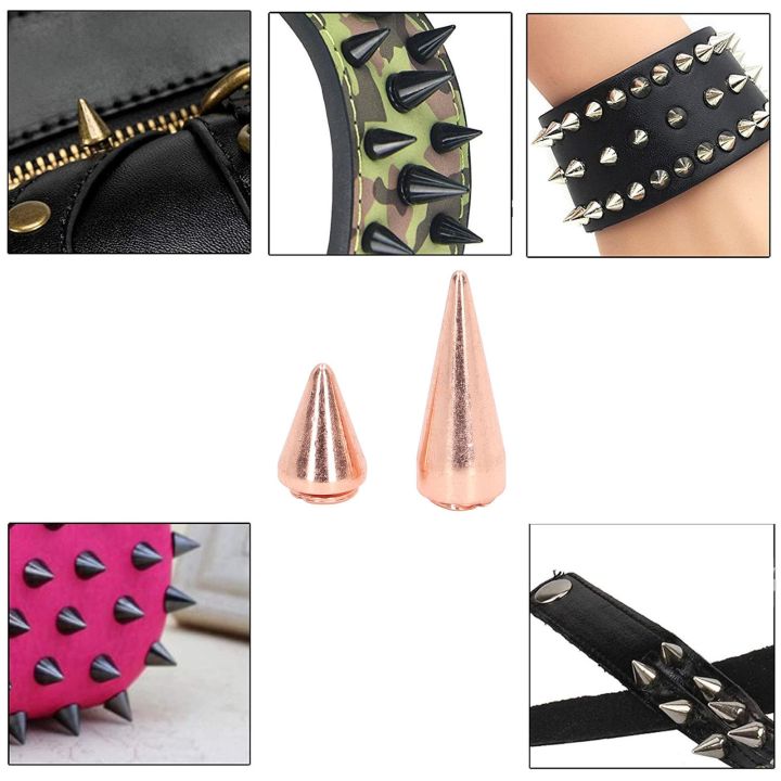 Spikes%20Studs,%20Metal%20Electroplated%20Rose%20Gold%20Easy%20To%20Install%20Hand%20Polished%20Punk%20Cone%20Spikes%20for%20Shoes%20Bags%20-%20Image%202