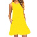 Women's Summer Casual Swing T-Shirt Dresses Beach Cover Up With Pockets Plus Size Loose T-shirt Dress.