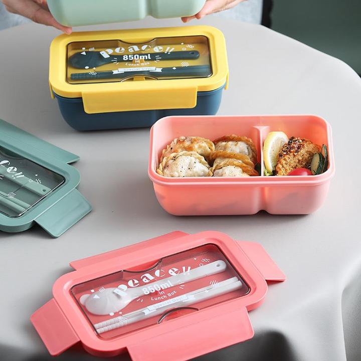 850%20ML%20Leakproof%20Tiffin%20Box%20Free%20Spoon%20Chopsticks%202%20Compartment%20Lunch%20Box%20Lite%20weight%20Container%20for%20School%20Office-Yellow/Green%20-%20Image%204