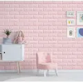 3D Self-Adhesive Foam Wall Stickers for Living Room, Bedroom, Kitchen, Kids Room, Waterproof, Anti-Collision, Easy to Install (White,Pink, 1,2,3,4 Square Feet).
