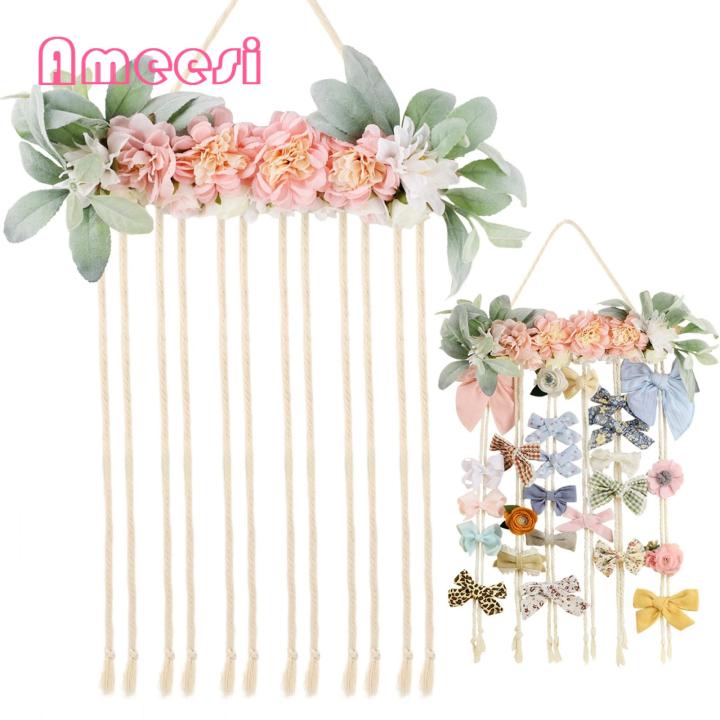 Ameesi%20Hair%20Accessories%20Organizer%20Wall%20Mounted%20Rainbow%20Tassels%20Hair%20Bows%20Holder%20-%20Image%207