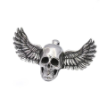 Big Size Stainless Steel Fallen Angel Wings Skull Pendant Necklace Men's Personality Unique Fashion Party Jewelry Halloween Gift. 