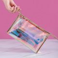 1 Pc Colorful Holographic Women Cosmetic Bag TPU Clear Makeup Bag Beauty Organizer Pouch Travel Clear Makeup Kit Case. 