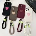 For Huawei Y9a Case Huawei FRL-22, FRL-23, FRL-L22, FRL-L23 Phone case 3D Love Heart+Lanyard Silicone Soft Cover Fundas.