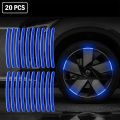 20Pcs Car Wheel Rim Reflective Decorative Strip Night Safety Warning Stickers Car Bike Tire Reflective Stickers Auto Decor Decals Accessories. 