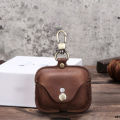 Luxury Leather Button Earphone Case for AirPods Pro | Waterproof Magnetic PU Protective Cover with Hook. 