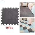 10 Pieces Plush Puzzle Foam Floor Mat Non Slip Interlocking Tiles Soft Climbing Mats for Flooring Farmhouse Workout Kids Baby. 