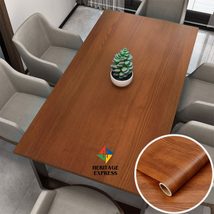 20 sqf Self Adhesive Wood Grain Furniture Stickers PVC Wallpaper cabinets Gloss Film Vinyl Counter Top Decal ( 10x2 feet)