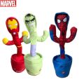 Halloween Marvel Spiderman Anime Figure Talking Toy Dancing Cactus Doll Avengers Speak Talk Sound Record Repeat Iron Man Kid Toy GiftsDolls Accessories.