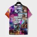 New Grand Theft Auto Ⅴ Tops Cool Game GTA5 T Shirt Men Women Fashion Summer Short Sleeve Graphic GTA V Tee Streetwear Clothes. 