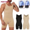 Mens Sleeveless Full Body Shaper Underwear Slimming Compression Seamless Bodysuit Shapewear Tummy Control Fajas Para Hombres. 