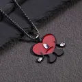 Bad Bunny Bad Bunny Necklace Red Cartoon Love Red Long Titanium Steel Sweater Chain Does Not Fade Wholesale. 