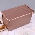 Baking Pullman Loaf Pan with Cover,Bread Pan with Lid,Nonstick Rectangle Corrugated Toast Box for Oven, Dough Cavity.