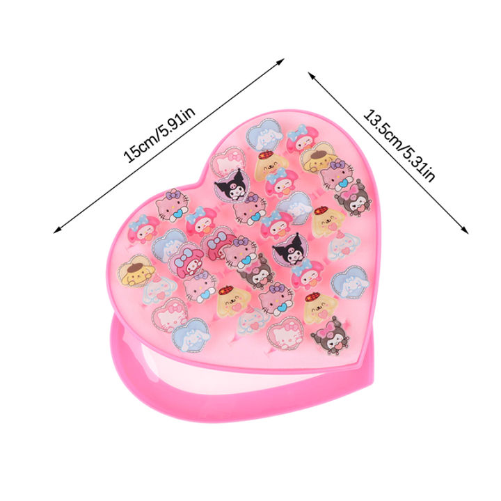 36Pcs/box%20Sanrio%20Hello%20Kitty%20Kid%20Ring%20Kids%20Adjustable%20Baby%20Rings%20Fashion%20Cartoon%20Children%20Rings%20With%20Heart%20Box%20Party%20Gift%20-%20Image%202