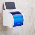 Waterproof Mobile Toilet Paper Holder Tissue Roll Stand Box with Shelf Rack Wall Mount Bathroom Accessory.