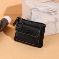 Zipper Card Holder Keychain Wallet Kids Coin Mini Coin Purse Black Card Holder Mini Change Purses.