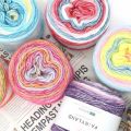 100g Rainbow Woollen Yarn New Soft Hand Woven Cake Yarn Hat Scarf Sweater Dyeing Crocheting Fancy Blend Yarn. 